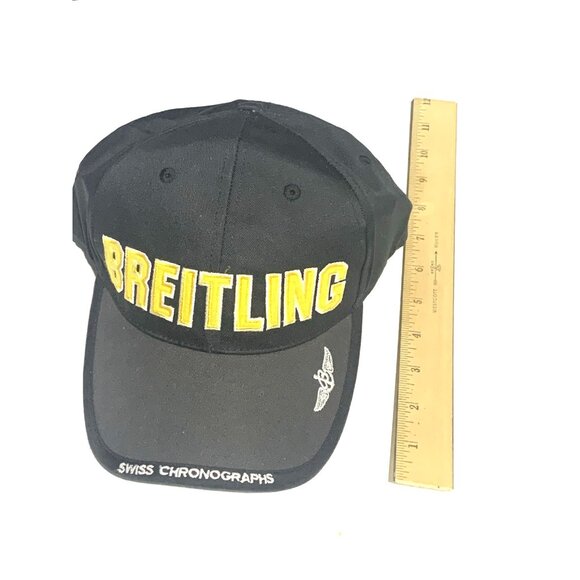 Breitling Pilot's Cap Men's Hat Swiss Chronographs Black Gold With Original Box - Picture 9 of 12